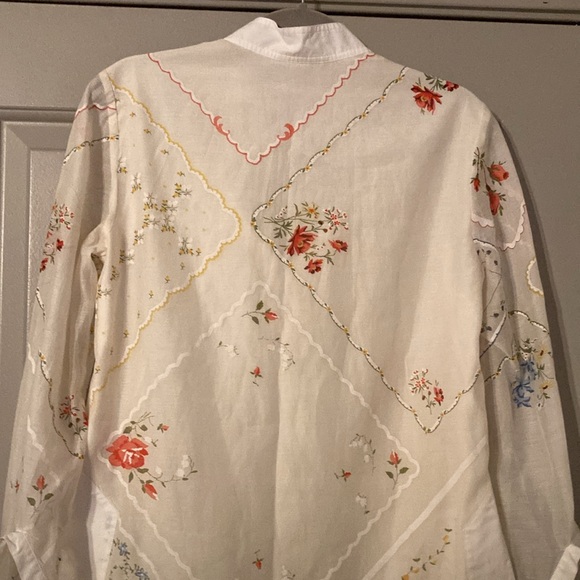 TORY BURCH| HANDKERCHIEF EMBROIDERED TUNIC | AFTERNOON TEA RSVD| SZ 2 - Picture 8 of 13